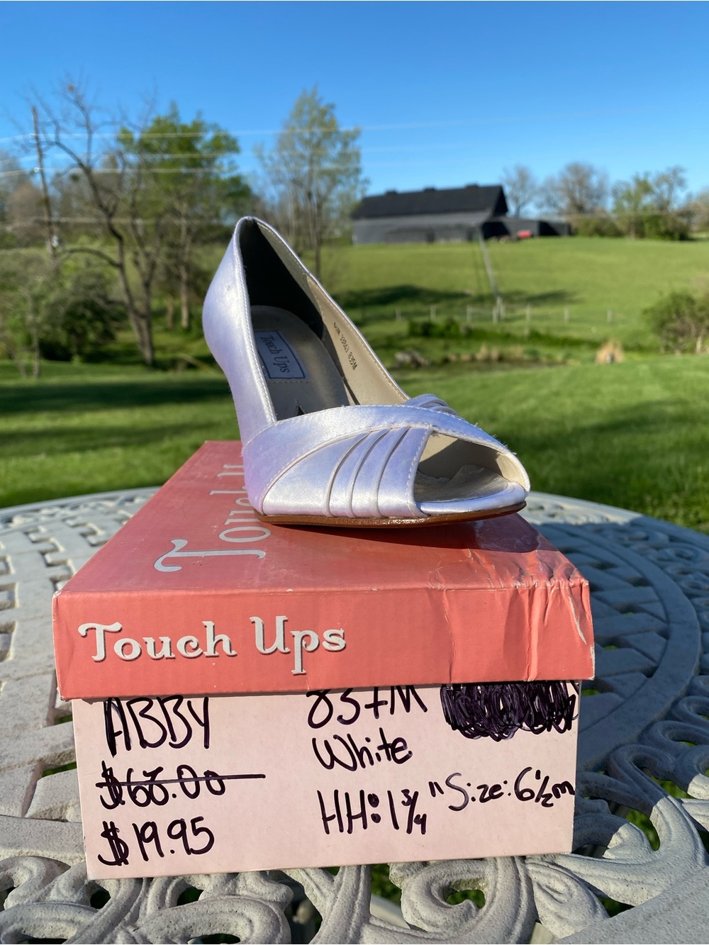 Touch Ups Abby Open-Toe Pump in white